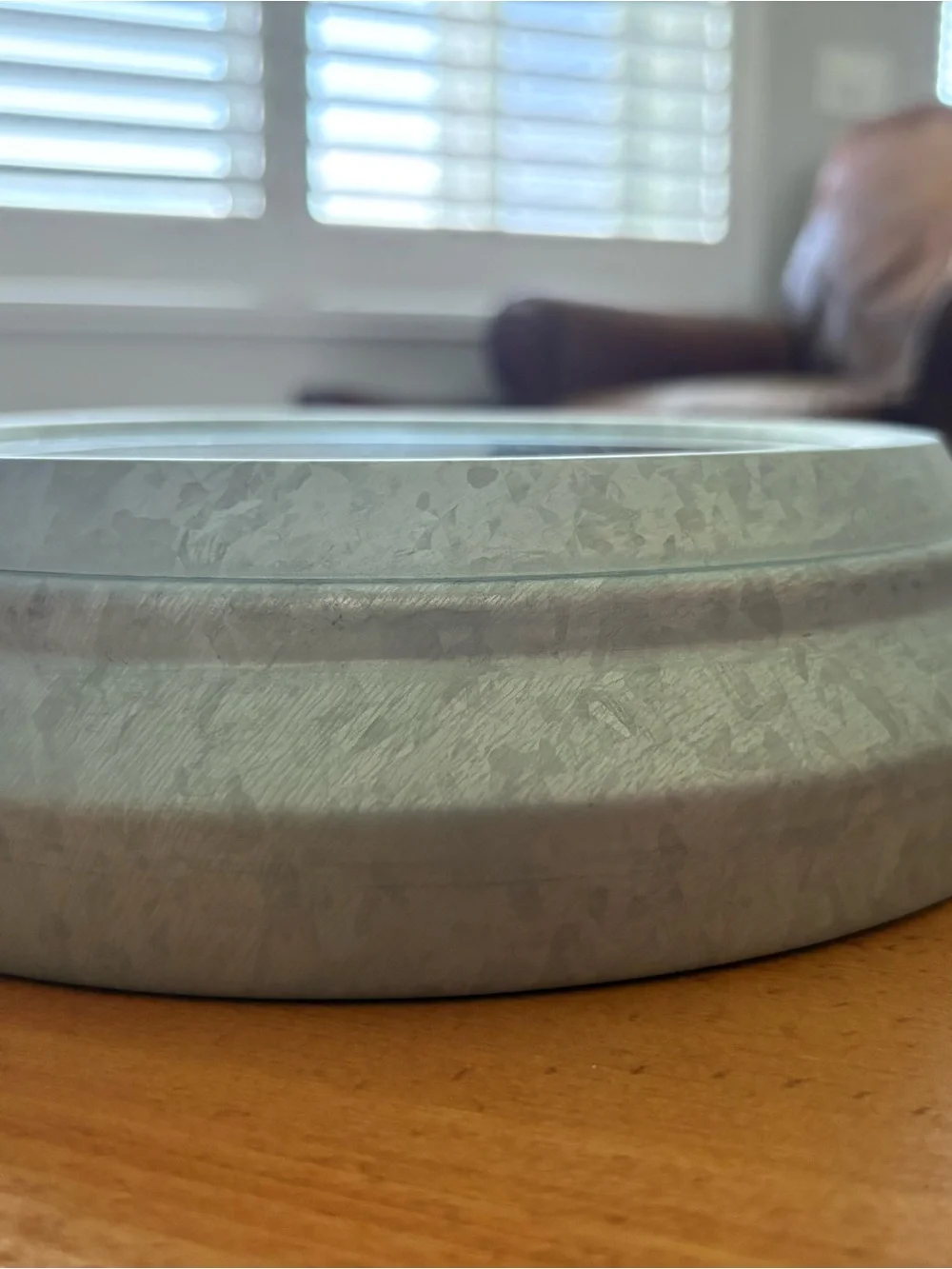 Pottery Barn Silver and White Round Wall Thermometer